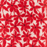 Pañuelo de mujer de lana con estampado floral mini en rojo