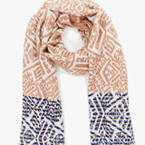 Women's scarf with beige print