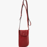 Women's red leather mobile phone bag