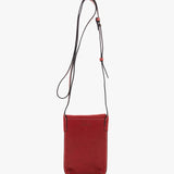 Women's red leather mobile phone bag