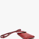 Women's red leather mobile phone bag