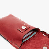 Women's red leather mobile phone bag