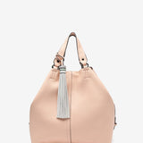 Damen Shopper Tasche mit Quaste in Rosa.