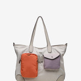 Women's shopper bag in beige nylon