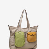 Bolso shopper de mujer en nylon camel