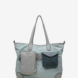 Damen Shopper aus blauer Nylon.