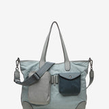 Damen Shopper aus blauer Nylon.