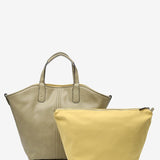 Reversible women's shopper bag in yellow