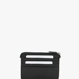 Women's leather card holder-wallet in black
