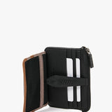 Women's leather card holder-wallet in black