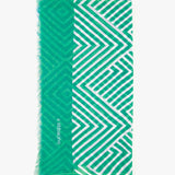 Women's scarf with geometric print in turquoise