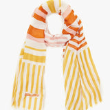 Women's scarf with striped print in yellow