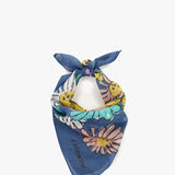 Floral print bandana in blue