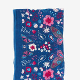 Women's scarf with boho print in blue