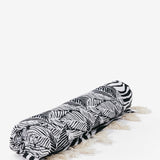 Black and white tropical print beach towel