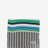 Women's scarf with turquoise striped print