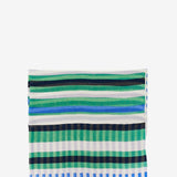 Women's scarf with turquoise striped print