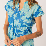 Vestido playero con estampado turquesa