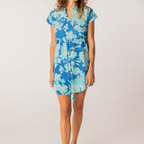 Vestido playero con estampado turquesa