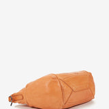 Women's bowling bag in orange die-cut leather