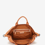 Women's bowling bag in orange die-cut leather