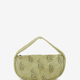 Women's handbag in green die-cut leather