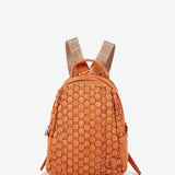 Women's backpack in orange braided leather