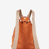 Women's backpack in orange braided leather