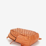 Women's backpack in orange braided leather