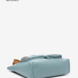 Women's shopper bag in blue recycled materials