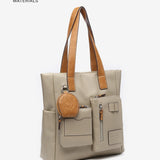 Women's shopper bag in green recycled materials