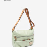 Women's crossbody bag in green recycled materials