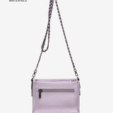 Satin women's crossbody bag in lavender recycled materials