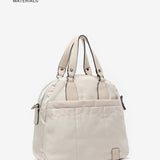 Women's bowling bag in beige recycled materials