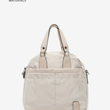 Frauen Bowling -Tasche in beige recycelten Materialien