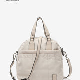 Frauen Bowling -Tasche in beige recycelten Materialien