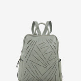 Women's backpack in green die-cut leather