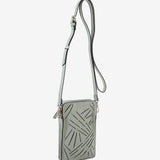 Green die-cut leather mobile phone bag