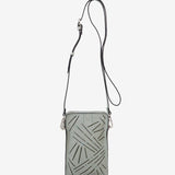 Green die-cut leather mobile phone bag