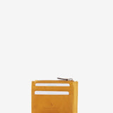 Women's card holder-wallet in amber leather