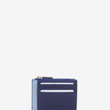 Women's card holder-wallet in blue leather