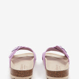 Women's flat buckle sandal in mauve