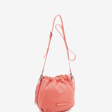 Women's bag-style crossbody bag in coral perforated leather