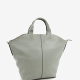 Women's shopper bag in green leather