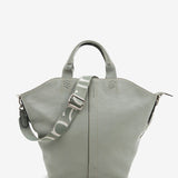 Women's shopper bag in green leather