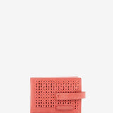 Women's card holder in coral die-cut leather