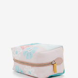 Large women's leather toiletry bag with floral print