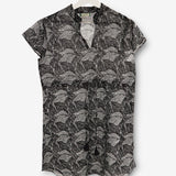Black and white tropical print beach dress
