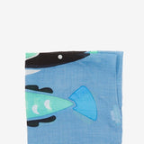 Bandana with fish print in blue