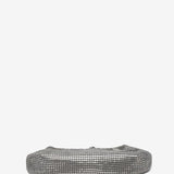 Metallic mesh party hobo bag in silver